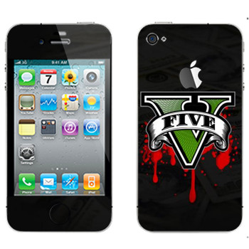   «GTA 5 - logo blood»   Apple iPhone 4