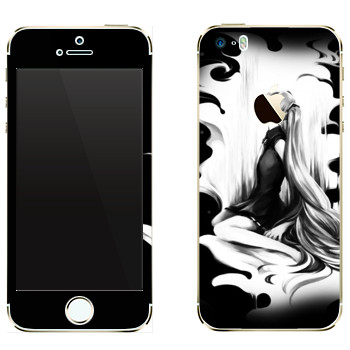 Виниловая наклейка «Мику Хацунэ черно-белая» на телефон Apple iPhone 5