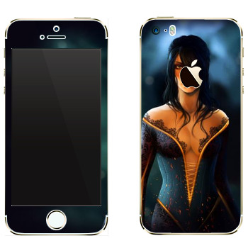 Виниловая наклейка «Dragon age - Девушка с глубоким декольте» на телефон Apple iPhone 5