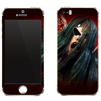 Виниловая наклейка «The Evil Within - Девушка-зомби» на телефон Apple iPhone 5