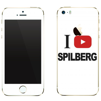 Виниловая наклейка «I love Spilberg» на телефон Apple iPhone 5