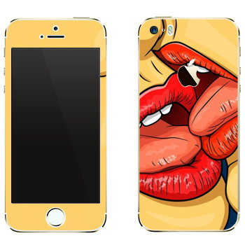 Виниловая наклейка «Французский поцелуй» на телефон Apple iPhone 5