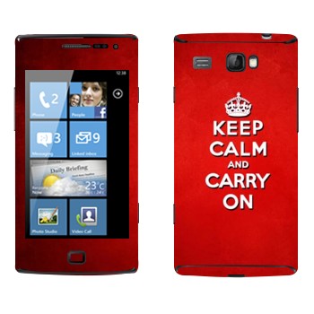   «Keep calm and carry on - »   Samsung Omnia W